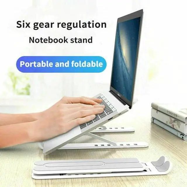 Alt view image 6 of 7 - Adjustable Foldable Laptop Stand Ergonomic Notebook Riser Computer Holder Desk