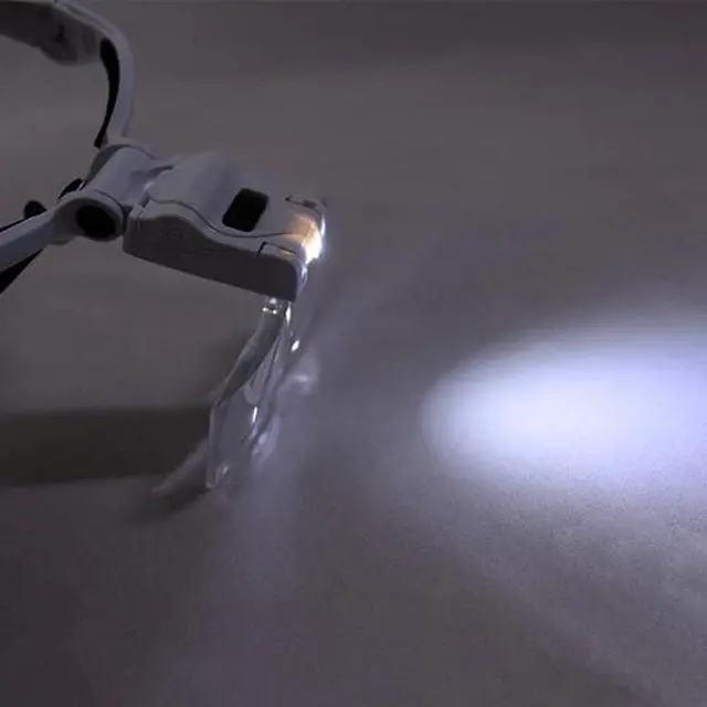 Alt view image 3 of 6 - LED Jewelers Head Headband Magnifier Illuminated Visor Magnifying Glasses Loupe