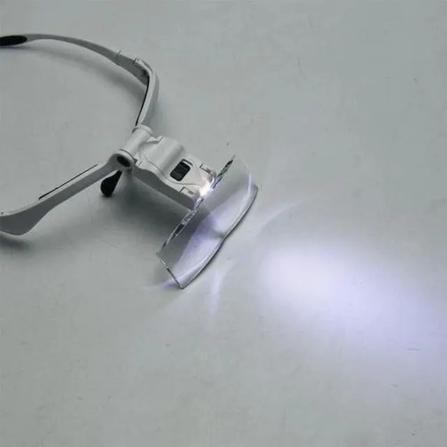 Alt view image 4 of 6 - LED Jewelers Head Headband Magnifier Illuminated Visor Magnifying Glasses Loupe