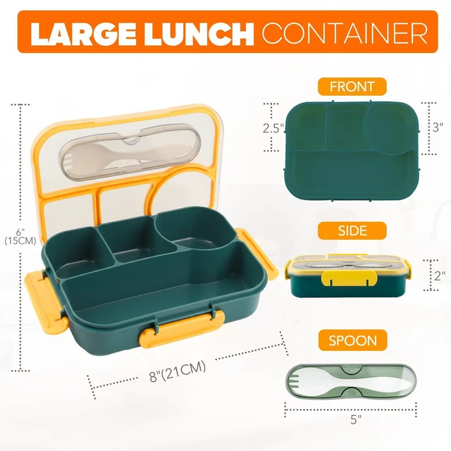 Alt view image 2 of 7 - EASYFUN Bento Box Adult, Lunch Box, 4-Compartment Lunch Containers, Drop-Proof, Dishwasher Safe & Made with BPA-Free Materials (Dark blue)