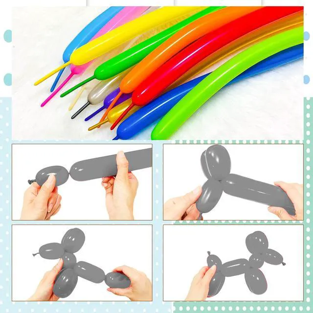 Alt view image 6 of 7 - 100Pcs Long Grey 260 Balloons Thickened Latex Twisting Balloons, Long Magic Balloons for Grey Balloon Garland Kit Boys Birthday Baby shower Party Decorations