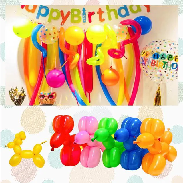 Alt view image 3 of 7 - 260Q Blue Twisting Balloons 100 Pack, Premium Long Latex Balloons for Balloon Animals, Balloon Sculptures, Birthday Party, Baby Shower, Wedding Decorations