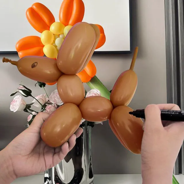 Alt view image 5 of 7 - 100Pcs 260 Balloons Brown Long Balloons for Balloon Garland Thickening Skinny Latex Twisting Balloon, Brown long balloons for tying Animals Modeling Christmas Birthday Party Decorations. (Cocoa)