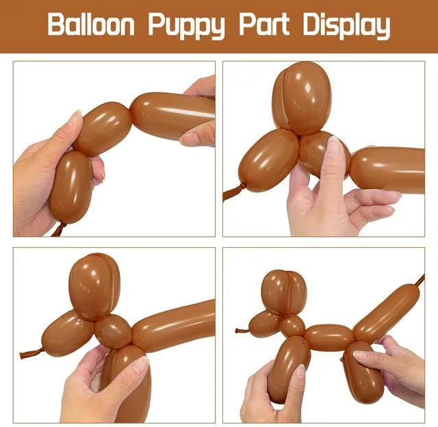 Alt view image 4 of 7 - 100Pcs 260 Balloons Brown Long Balloons for Balloon Garland Thickening Skinny Latex Twisting Balloon, Brown long balloons for tying Animals Modeling Christmas Birthday Party Decorations. (Cocoa)