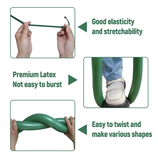 Alt view image 3 of 7 - 100pcs Sage Green 260 Balloons, Thickening Latex Green 260q Balloon for Animal Model, Long Twisting Balloons for Halloween Xmas Presents, Animal Shape, Birthdays Clowns. (Sage Green)