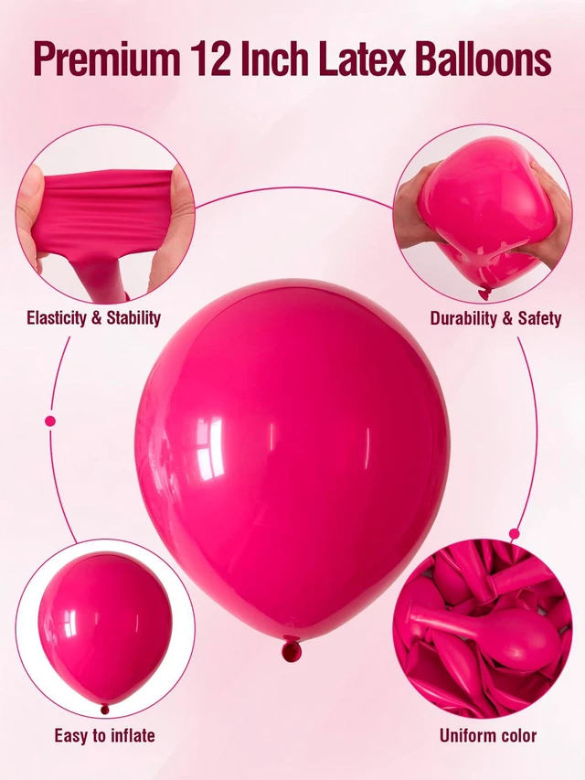 Alt view image 5 of 7 - Pink Happy Birthday Decorations with Banner Balloons Foil Curtain Backdrop | Pink Light Hot Metallic Pink Confetti Balloons with Happy Birthday Banner, Foil Curtain, Birthday Decorations