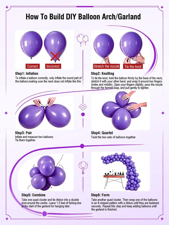 Alt view image 5 of 7 - Purple Balloons 12 Inch 60pcs Metallic Pearl Light Purple Confetti Balloons | with Ribbon and Balloons Tape for Birthday Baby Shower Bridal Shower Wedding Princess Butterfly Party Decorations