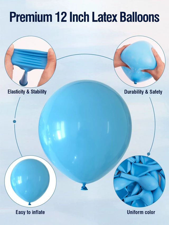 Alt view image 5 of 7 - Blue Happy Birthday Decorations with Banner Balloons Foil Curtain | White Light Navy Metallic Blue Confetti Balloons with Happy Birthday Banner, Foil Curtain, Birthday Decorations for Men Boys