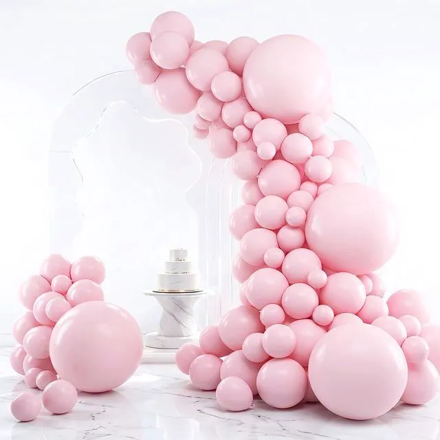 Main image of Pink Balloons Pastel Pink Balloon Arch Kit Different Sizes 129pcs | Balloons Garland Arch for Birthday Party Baby Shower Gender Reveal Wedding Anniversary Easter Decoration