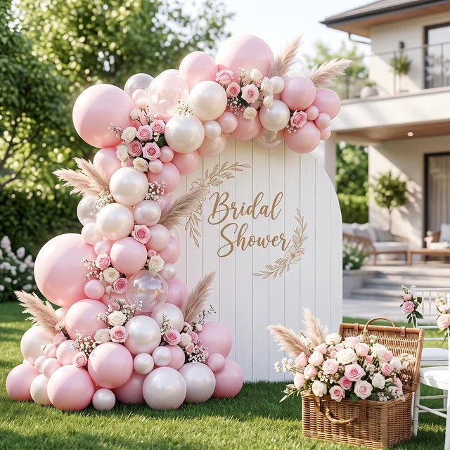 Alt view image 5 of 7 - Pink Balloons Pastel Pink Balloon Arch Kit Different Sizes 129pcs | Balloons Garland Arch for Birthday Party Baby Shower Gender Reveal Wedding Anniversary Easter Decoration
