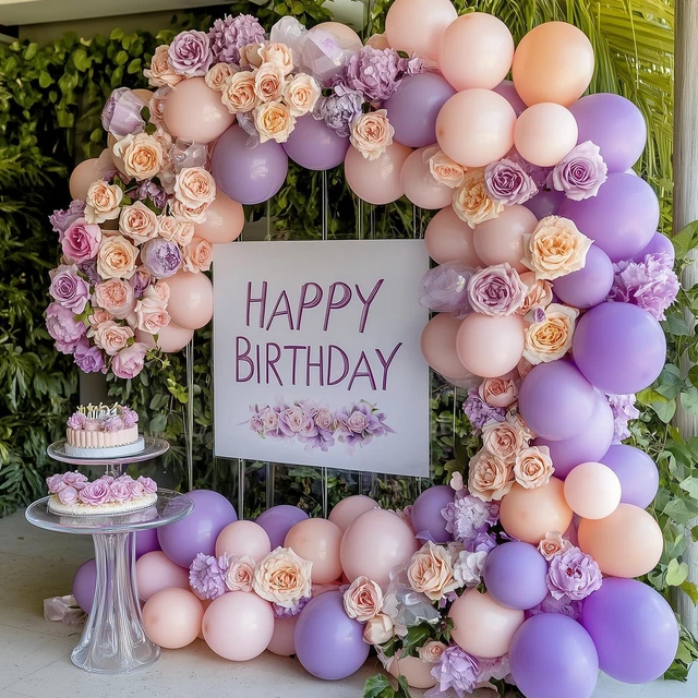 Alt view image 4 of 6 - Pastel Purple Different Sizes Light Pruple Balloon Arch Kit 129pcs | Light Lavender Lilac Balloons Garland for Mother's Day Birthday Baby Shower Gender Reveal Wedding Party Decoration