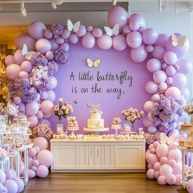 Alt view image 5 of 6 - Pastel Purple Different Sizes Light Pruple Balloon Arch Kit 129pcs | Light Lavender Lilac Balloons Garland for Mother's Day Birthday Baby Shower Gender Reveal Wedding Party Decoration