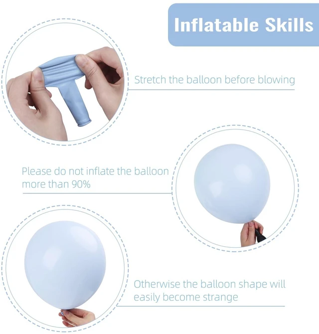 Alt view image 3 of 7 - Blue Balloons 129pcs, Pastel Light Blue Balloon Different Sizes 18 12 10 5 Inch for Garland Arch Kit, Gender Reveal Baby Shower Birthday Wedding Easter Party Decoration