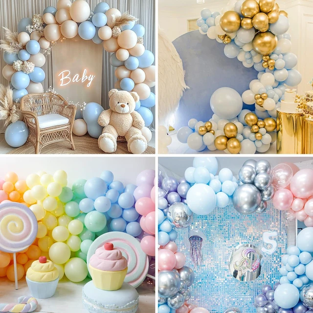 Alt view image 4 of 7 - Blue Balloons 129pcs, Pastel Light Blue Balloon Different Sizes 18 12 10 5 Inch for Garland Arch Kit, Gender Reveal Baby Shower Birthday Wedding Easter Party Decoration