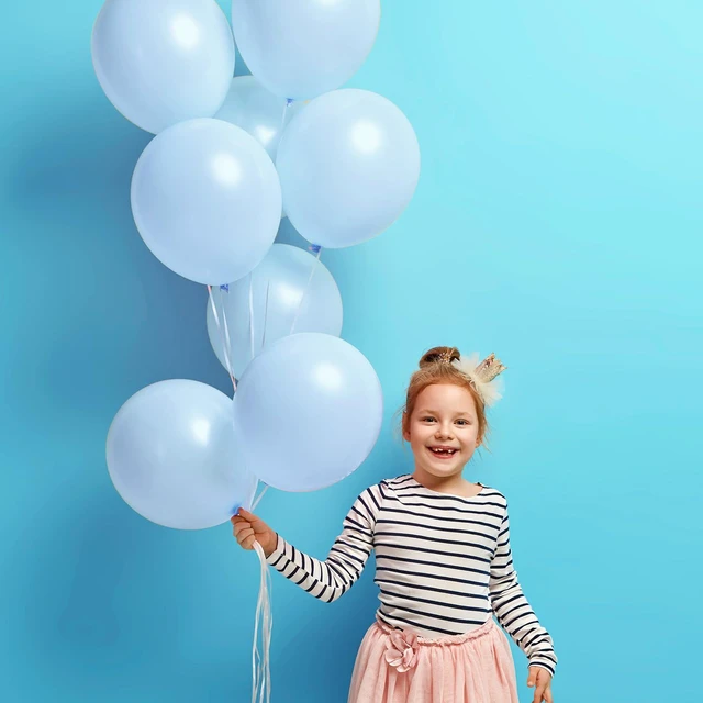 Alt view image 7 of 7 - Blue Balloons 129pcs, Pastel Light Blue Balloon Different Sizes 18 12 10 5 Inch for Garland Arch Kit, Gender Reveal Baby Shower Birthday Wedding Easter Party Decoration