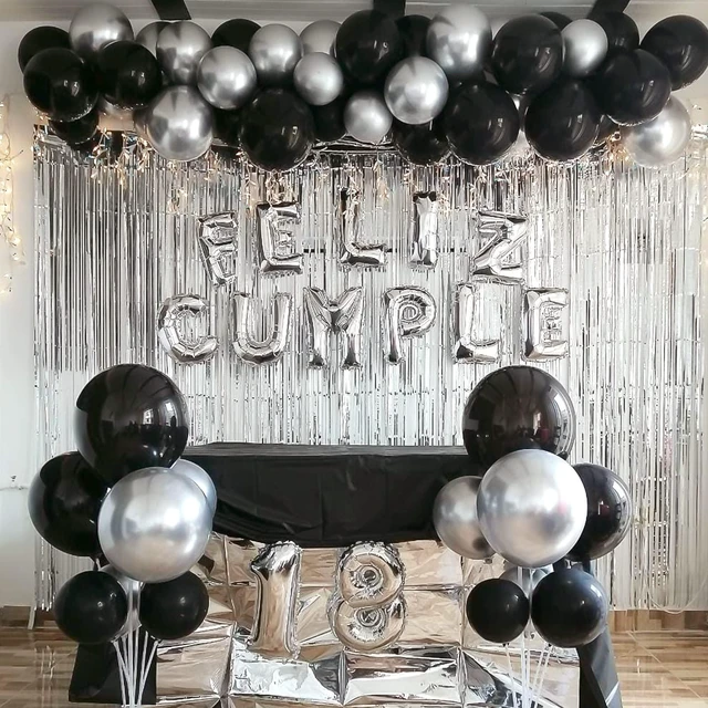 Alt view image 6 of 7 - Balloon Arch Kit Black Balloons Different Sizes 129pcs for Garland | Pack of 18 12 10 5 Inch Garland Latex Balloons for Graduation Birthday Party Wedding Casino Gaming Retirement Decorations