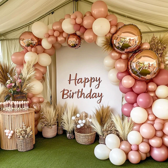 Alt view image 6 of 7 - RUBFAC Pink Balloons Different Sizes Dusty Rose Balloon Arch Kit 129pcs | Latex Blush Balloon Garland Arch Kit for Valentine's Day Birthday Baby Shower Wedding Princess Boho Theme Party Decoration