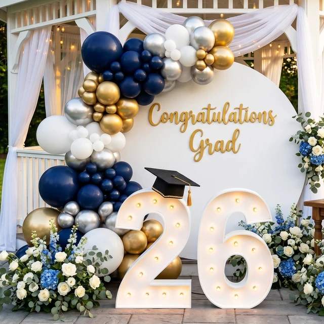 Alt view image 6 of 7 - Navy Blue Balloons 129pcs Different Sizes Balloon Arch Kit | Pack of 18 12 10 5 Inch Latex Retro Blue Garland Kit for Men Birthday Graduation Boy Baby Shower Party Decoration