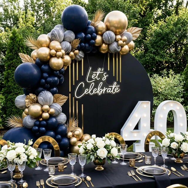 Alt view image 7 of 7 - Navy Blue Balloons 129pcs Different Sizes Balloon Arch Kit | Pack of 18 12 10 5 Inch Latex Retro Blue Garland Kit for Men Birthday Graduation Boy Baby Shower Party Decoration