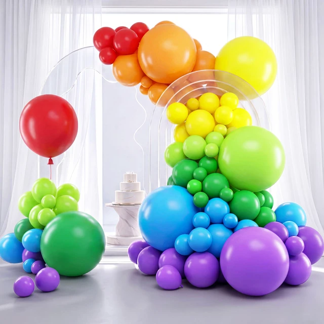 Main image of Rainbow Balloon Arch Kit 129pcs Different Sizes 18 12 10 5 Inch | Latex Colorful Balloons Garland for Back to Scool Birthday Baby Shower Engagement Christmas Party Decorations