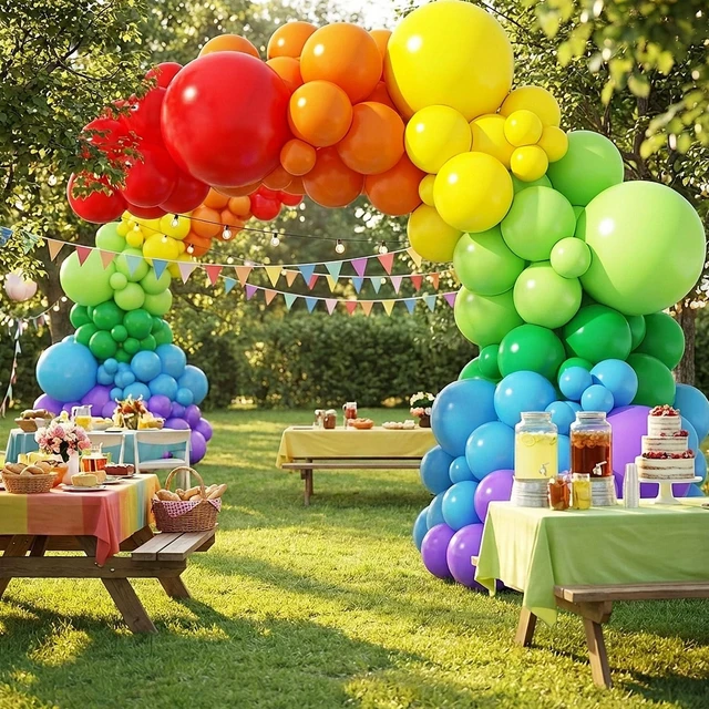 Alt view image 6 of 7 - Rainbow Balloon Arch Kit 129pcs Different Sizes 18 12 10 5 Inch | Latex Colorful Balloons Garland for Back to Scool Birthday Baby Shower Engagement Christmas Party Decorations