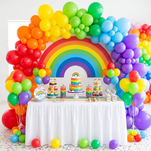 Alt view image 7 of 7 - Rainbow Balloon Arch Kit 129pcs Different Sizes 18 12 10 5 Inch | Latex Colorful Balloons Garland for Back to Scool Birthday Baby Shower Engagement Christmas Party Decorations
