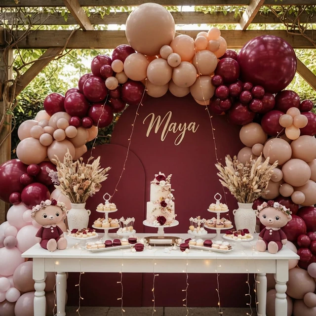 Alt view image 7 of 7 - Burgundy Balloons 87pcs Different Sizes 18 12 10 5 Inches, Maroon Latex Balloons Arch Kit Garland for Birthday Wedding Graduation Baby Shower Valentine's Day Party Decoration