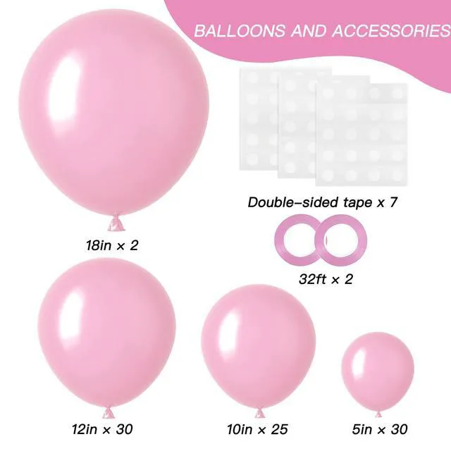 Alt view image 2 of 7 - 87pcs Light Pink Balloons Different Sizes 18 12 10 5 Inches for Garland Arch, Premium Pastel Pink Balloons for Valentine's Day Girl Birthday Wedding Baby Shower Bridal Shower Party Decorations