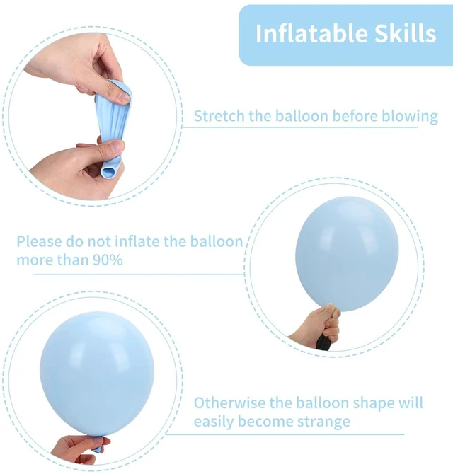 Alt view image 3 of 7 - 87pcs Pastel Blue Balloons Different Sizes 18 12 10 5 Inches for Garland Arch, Premium Blue Latex Balloons for Birthday Wedding Baby Shower Bridal Shower Party Decorations