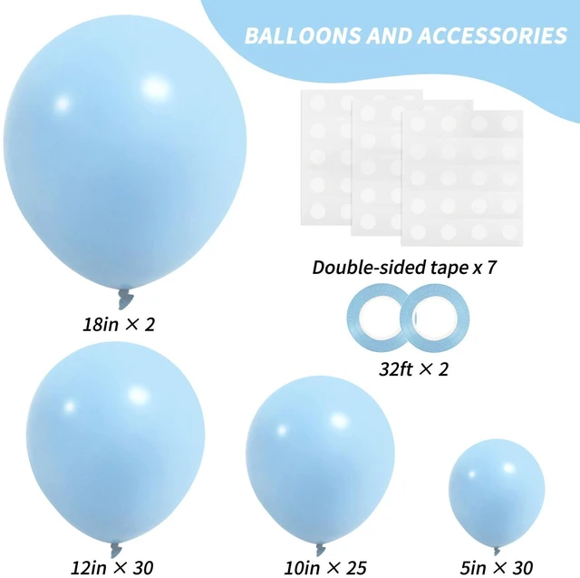 Alt view image 2 of 7 - 87pcs Pastel Blue Balloons Different Sizes 18 12 10 5 Inches for Garland Arch, Premium Blue Latex Balloons for Birthday Wedding Baby Shower Bridal Shower Party Decorations