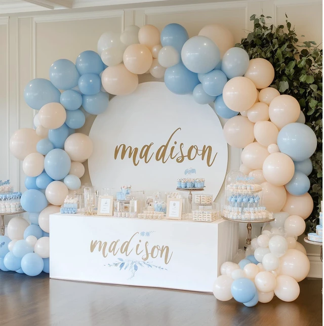 Alt view image 4 of 7 - 87pcs Pastel Blue Balloons Different Sizes 18 12 10 5 Inches for Garland Arch, Premium Blue Latex Balloons for Birthday Wedding Baby Shower Bridal Shower Party Decorations