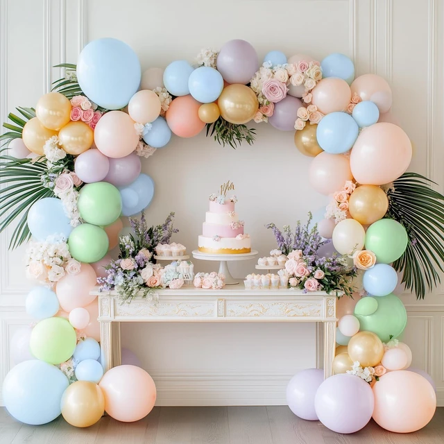Alt view image 6 of 7 - 87pcs Pastel Blue Balloons Different Sizes 18 12 10 5 Inches for Garland Arch, Premium Blue Latex Balloons for Birthday Wedding Baby Shower Bridal Shower Party Decorations