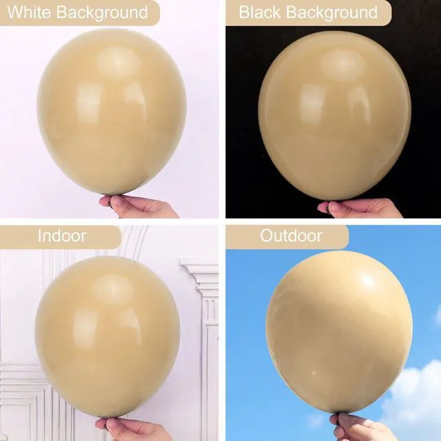 Alt view image 4 of 6 - 87pcs Light Brown Balloons Different Sizes 18 12 10 5 Inches, Premium Party Latex Balloons Arch Kit Garland for Birthday Wedding Graduation Baby Shower Party Decoration