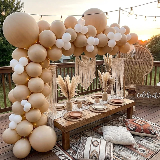 Alt view image 5 of 6 - 87pcs Light Brown Balloons Different Sizes 18 12 10 5 Inches, Premium Party Latex Balloons Arch Kit Garland for Birthday Wedding Graduation Baby Shower Party Decoration