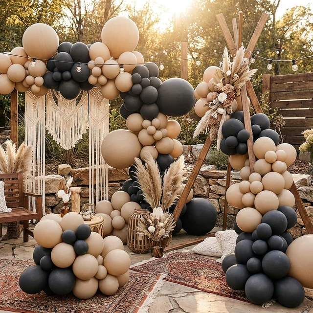 Alt view image 6 of 6 - 87pcs Light Brown Balloons Different Sizes 18 12 10 5 Inches, Premium Party Latex Balloons Arch Kit Garland for Birthday Wedding Graduation Baby Shower Party Decoration