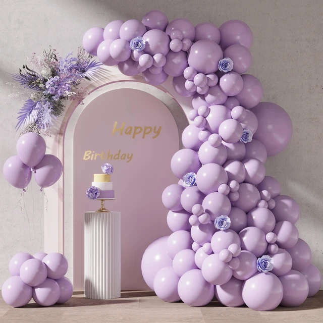 Main image of 87pcs Lavender Balloons Different Sizes 18 12 10 5 Inches for Garland Arch, Premium Pastel Latex Balloons for Birthday Party Wedding Baby Shower Bridal Shower Decorations