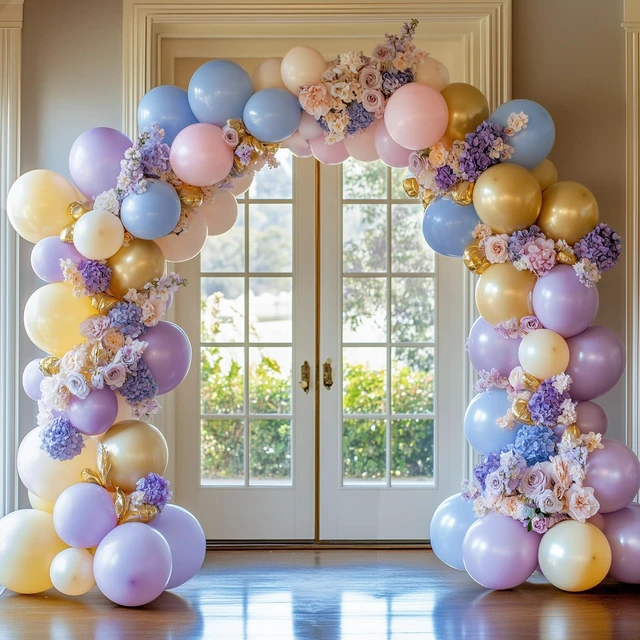 Alt view image 7 of 7 - 87pcs Lavender Balloons Different Sizes 18 12 10 5 Inches for Garland Arch, Premium Pastel Latex Balloons for Birthday Party Wedding Baby Shower Bridal Shower Decorations
