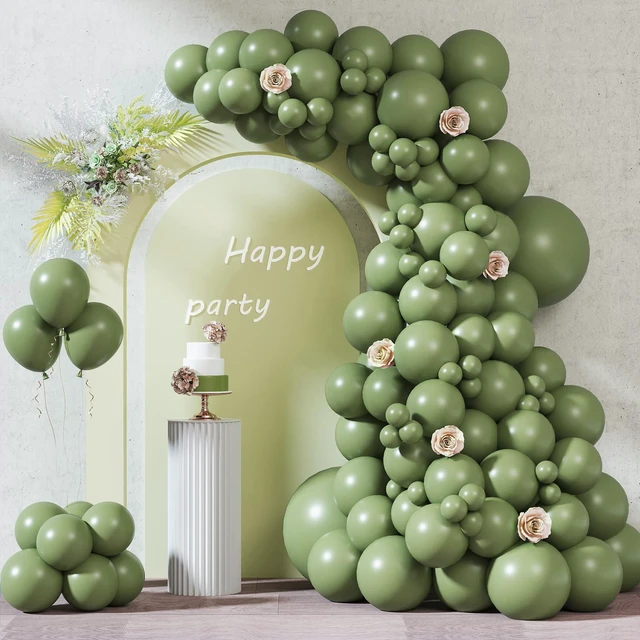 Main image of Sage Green Balloons 87pcs Different Sizes 18 12 10 5 Inches, Olive Green Latex Balloons Arch Kit Garland for Birthday Wedding Graduation Baby Shower Party Decoration