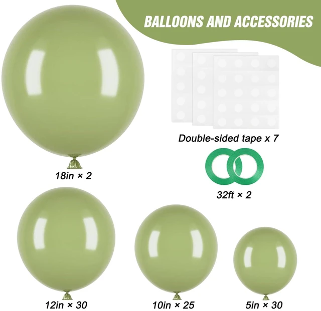 Alt view image 2 of 7 - Sage Green Balloons 87pcs Different Sizes 18 12 10 5 Inches, Olive Green Latex Balloons Arch Kit Garland for Birthday Wedding Graduation Baby Shower Party Decoration