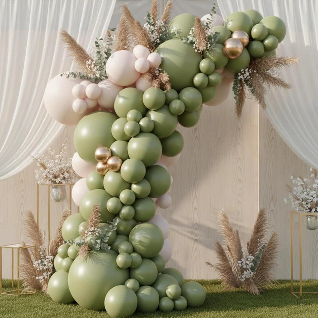 Alt view image 7 of 7 - Sage Green Balloons 87pcs Different Sizes 18 12 10 5 Inches, Olive Green Latex Balloons Arch Kit Garland for Birthday Wedding Graduation Baby Shower Party Decoration