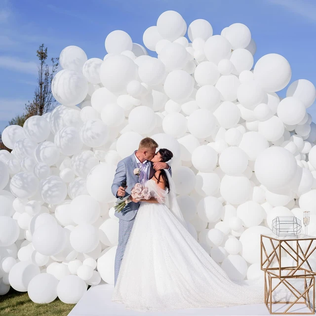 Alt view image 4 of 7 - 87pcs White Balloons Different Sizes 18 12 10 5 Inches for Garland Arch, Premium Party Latex Balloons for Birthday Party Wedding Anniversary Baby Shower Party Decoration