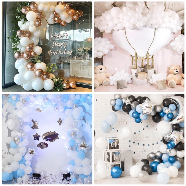 Alt view image 6 of 7 - 87pcs White Balloons Different Sizes 18 12 10 5 Inches for Garland Arch, Premium Party Latex Balloons for Birthday Party Wedding Anniversary Baby Shower Party Decoration