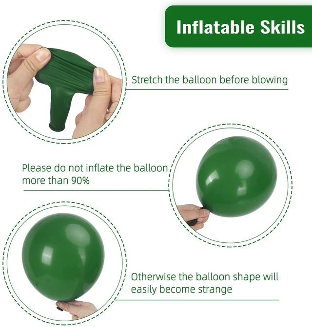 Alt view image 3 of 6 - 87pcs Dark Green Balloons Different Sizes 18 12 10 5 Inch for Garland Arch, Green Latex Balloons for Birthday Party Baby Shower Wedding Halloween Christmas Party Decoration