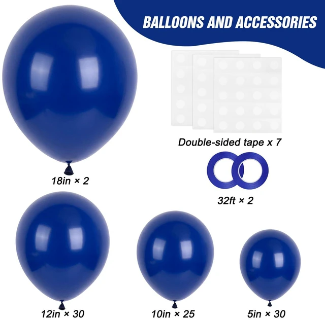 Alt view image 2 of 7 - 87pcs Navy Blue Balloons Different Sizes 18 12 10 5 Inches, Premium Party Latex Balloons Arch Kit Garland for Birthday Wedding Graduation Baby Shower Party Decoration