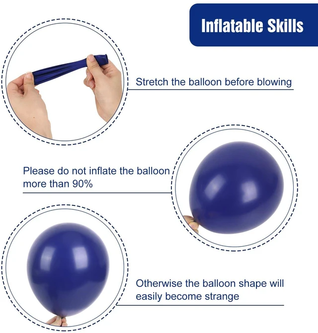 Alt view image 3 of 7 - 87pcs Navy Blue Balloons Different Sizes 18 12 10 5 Inches, Premium Party Latex Balloons Arch Kit Garland for Birthday Wedding Graduation Baby Shower Party Decoration