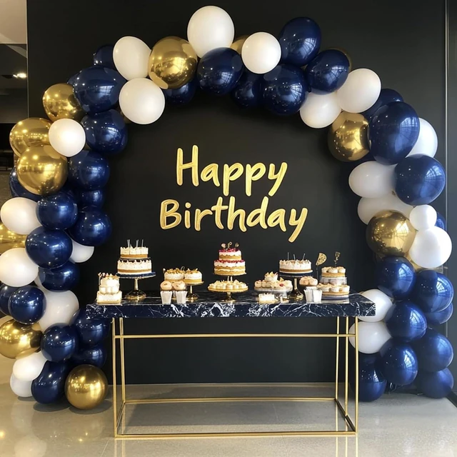 Alt view image 6 of 7 - 87pcs Navy Blue Balloons Different Sizes 18 12 10 5 Inches, Premium Party Latex Balloons Arch Kit Garland for Birthday Wedding Graduation Baby Shower Party Decoration