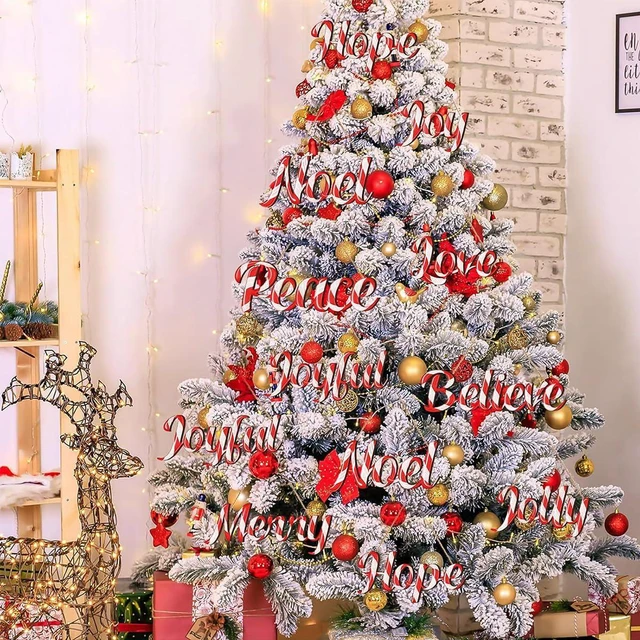 Alt view image 2 of 7 - 10Pcs Christmas Wooden Ornaments Candy Canes Letters Hanging Ornament with Red White Stripes Wood Candy Decoration Design Sign Joy Word Love Merry Christmas Tree Decorations for Winter Holiday Decor