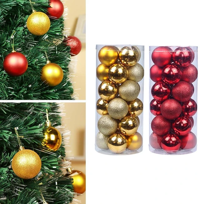 Alt view image 4 of 7 - Christmas Tree Ornaments Balls - Pack of 24pcs Shatterproof Christmas Ball Ornaments Xmas Bulbs Decorations Set for Xmas Tree Balls Decorative Hanging Ornament Purple