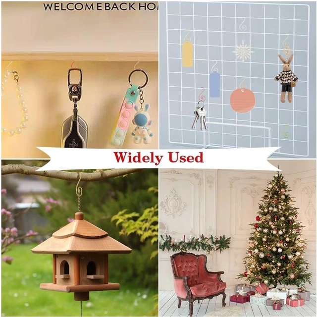 Alt view image 3 of 4 - Ornament Hooks, Green Christmas Ornament Hangers, 100 Pcs Christmas Ornament Hooks, Metal Hooks for Ornaments, Metal Wire Ornaments Hooks Anchors for Xmas Tree Xmas Balls Party Decorations