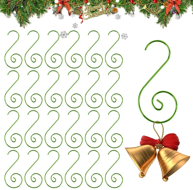 Main image of Ornament Hooks, Green Christmas Ornament Hangers, 100 Pcs Christmas Ornament Hooks, Metal Hooks for Ornaments, Metal Wire Ornaments Hooks Anchors for Xmas Tree Xmas Balls Party Decorations